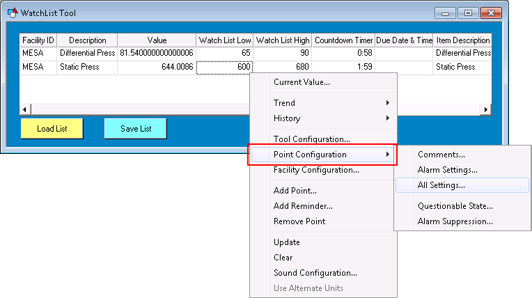Configuring Alarm Settings